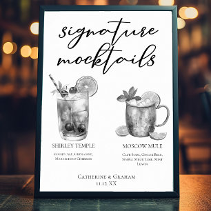 Shirley Temple Moskau Mule Schwarz Weiß Mocktails Poster