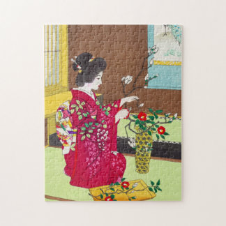 Shiro Kasamatsu Ikebana Blume Lady maiko art Puzzle