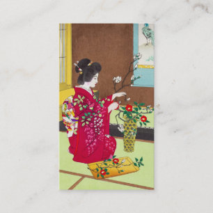 Shiro Kasamatsu Ikebana japanische Blumen Dame Sze Visitenkarte