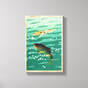 Shiro Kasamatsu Karp Koi Fischteich-Japanerkunst Leinwanddruck