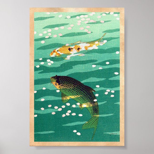 Shiro Kasamatsu Karp Koi Fischteich japanese Art Poster (Vorne)
