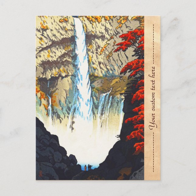 Shiro Kasamatsu Kegon Wasserfall bei Nikko hanga Postkarte (Vorderseite)