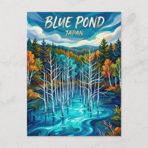 Shirogane Blue Pond Japan -> Shirogane Blauer Teic Postkarte
