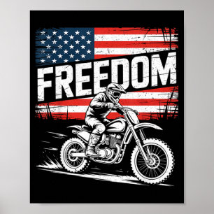 Shirt Amerikanische Flagge Dirt Bike Motocross Poster