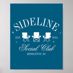 Shirt Baseball Fußball Seitenlinie Mütter Sozial Poster