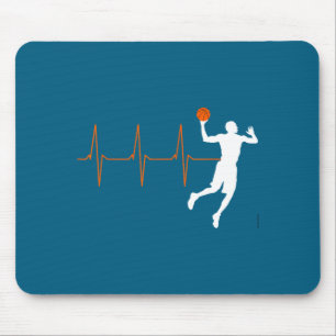 Shirt Basketball Herzschlag Orange Spieler Trainer Mousepad
