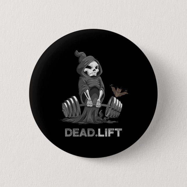 Shirt-Bodybuilder Powerlift-Funn für Todestote Button (Vorderseite)