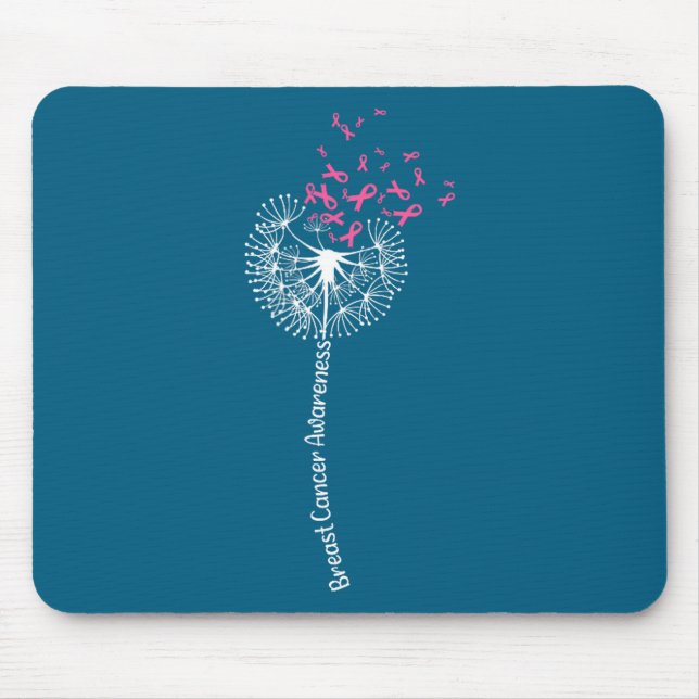 Shirt Breast Cancer Awareness Flower Pink Mousepad (Vorne)