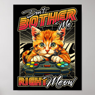 Shirt Cat Gaming Shirt Men Boys Videospiel & C Poster