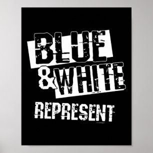 Shirt der Blue and White Game Day Group für High S Poster