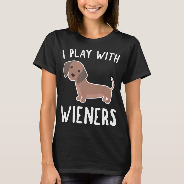 Shirt der Dackel mit der  spiele ich mit Dackeln L (Vorderseite)