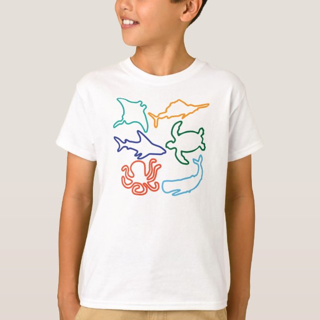 Shirt der Kids-Meerestiere (Vorderseite)