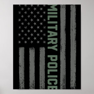 Shirt der Militärpolizei - Amerikanische Flagge Poster
