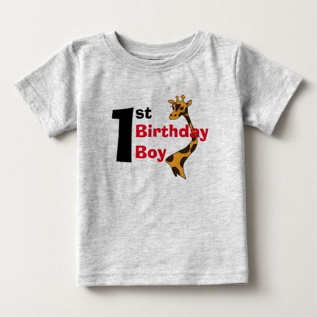 Shirt des Geburtstags Boy Giraffe (1. (Vorderseite)