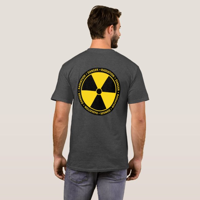 Shirt des Gelben Radiationssymbols (Rückdruck) (Schwarz voll)