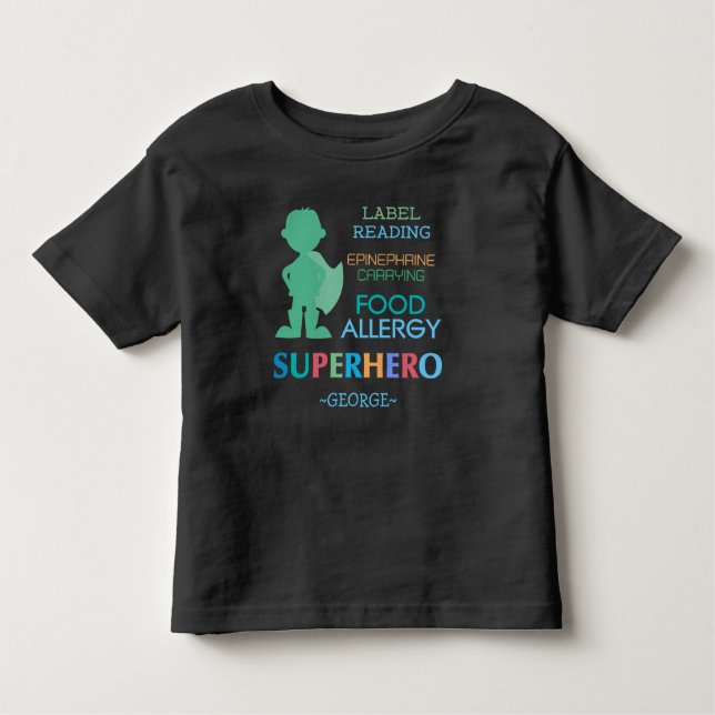 Shirt des LebensmittelallergiewarnSuperhero Boys (Vorderseite)