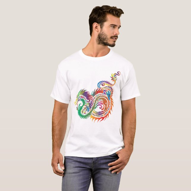 Shirt des mehrfarbigen Drachen (Vorne ganz)