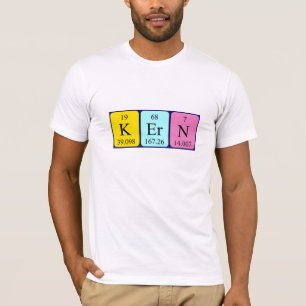 Shirt des periodischen Tabellennamens