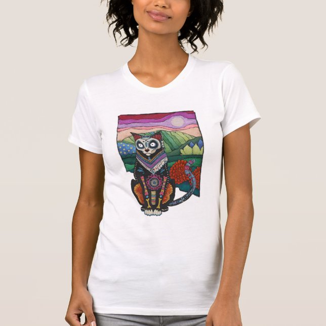 Shirt Dia de Los Muertos Cat (Vorderseite)