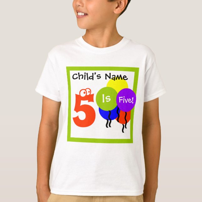 Shirt eines benutzerdefinierten Kindes: Name "is 5 (Vorderseite)