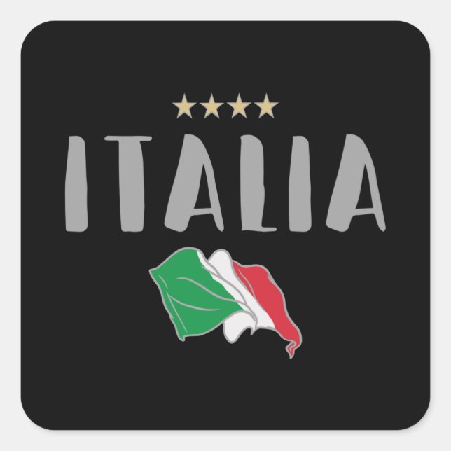 Shirt-Fahne für den Fußball in Italien Quadratischer Aufkleber (Vorderseite)