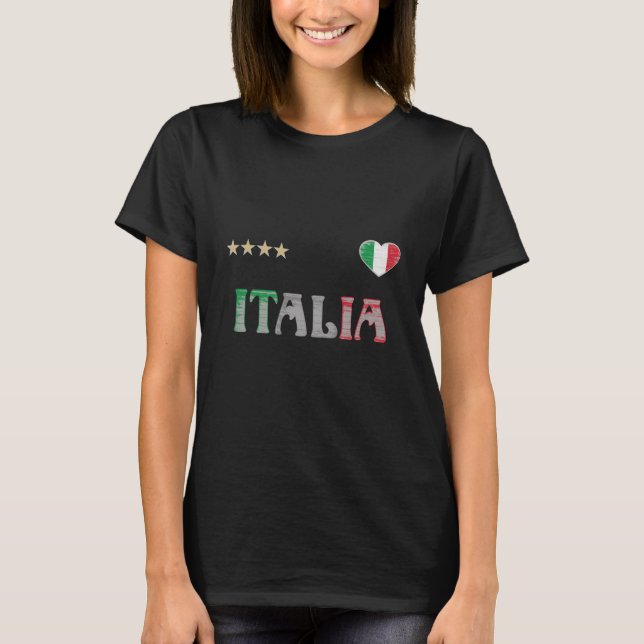 Shirt-Fahne für den Fußball in Italien T-Shirt (Vorderseite)