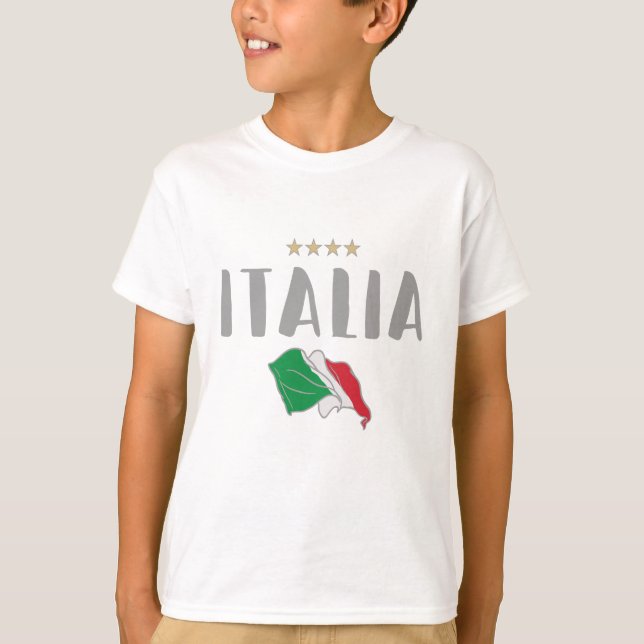 Shirt-Fahne für den Fußball in Italien T-Shirt (Vorderseite)