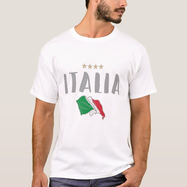 Shirt-Fahne für den Fußball in Italien T-Shirt (Vorderseite)