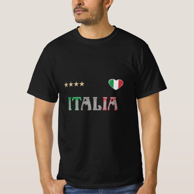 Shirt-Fahne für den Fußball in Italien T-Shirt (Vorderseite)