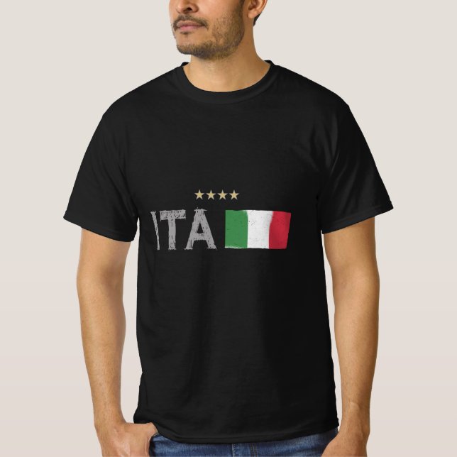 Shirt-Fahne für den Fußball in Italien T-Shirt (Vorderseite)
