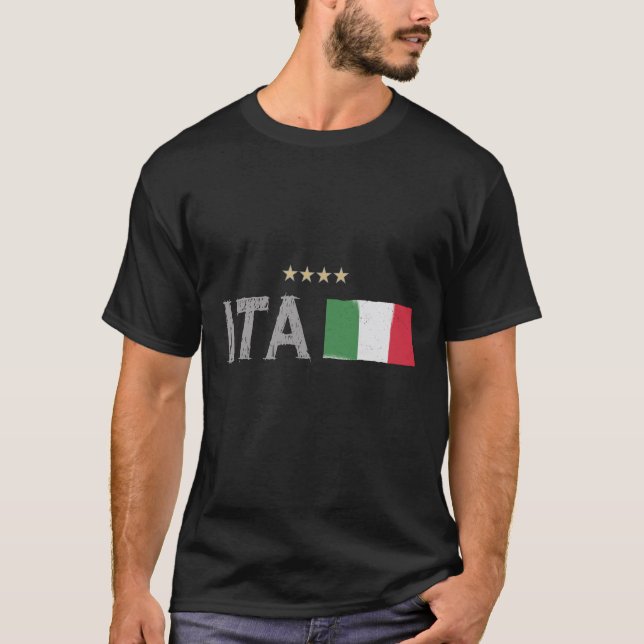 Shirt-Fahne für den Fußball in Italien T-Shirt (Vorderseite)