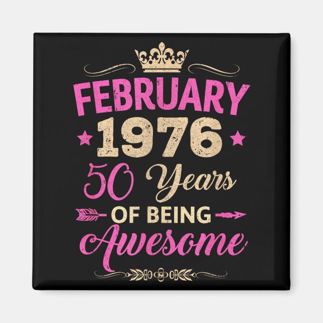 Shirt Februar 1976 50 Retro 50. Magnet (Vorne)