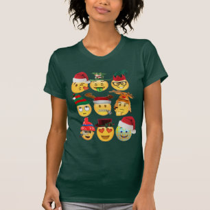 Shirt-Frauenspitzen Weihnachtenemoji Sammlung T-Shirt