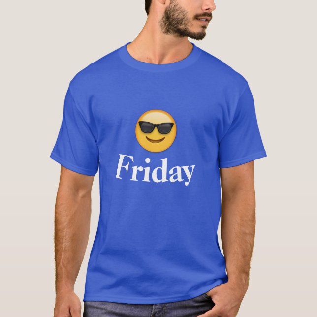 Shirt Freitag Emoji Sonnenbrille (Vorderseite)