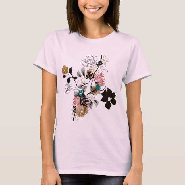 Shirt für abstrakte Blume (Vorderseite)