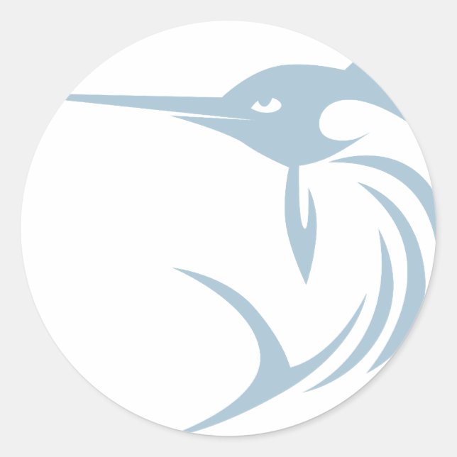 Shirt für das coole Schwertfisch-Symbol Runder Aufkleber (Vorderseite)