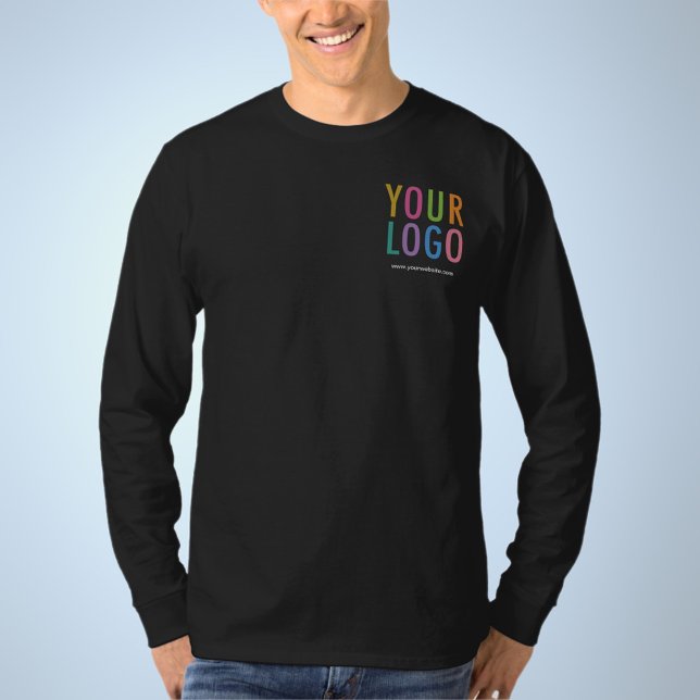 Shirt für den Langschläfenbereich Benutzerdefinier (MISOOK Men's Black Long Sleeve Shirt with Logo)