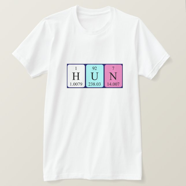 Shirt für den periodischen Tabellennamen (Design vorne)