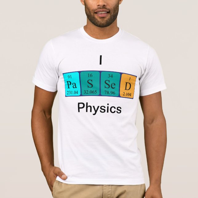 Shirt für die periodisch übergebene Physik (Vorderseite)