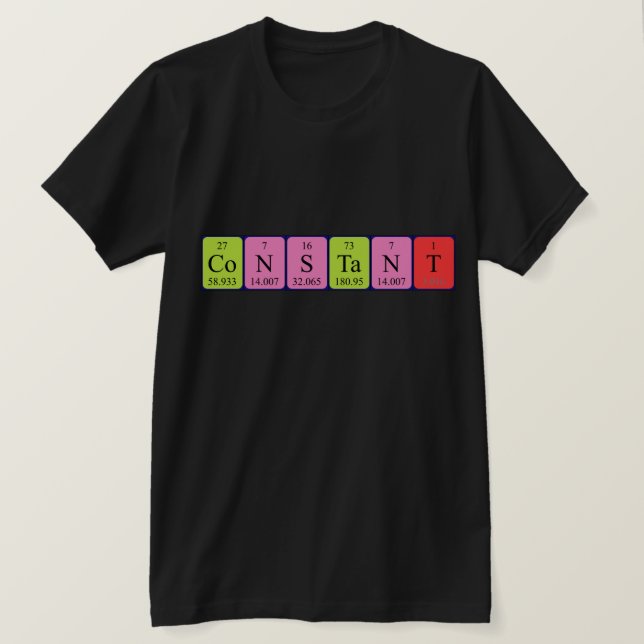 Shirt für konstante periodische Tabellennamen (Design vorne)