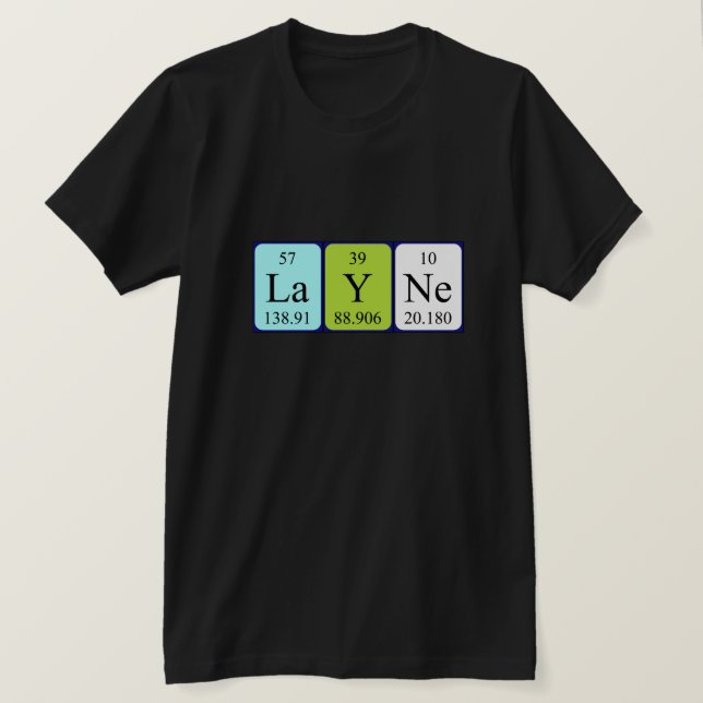 Shirt für Layouteperiodische Tabellennamen (Design vorne)