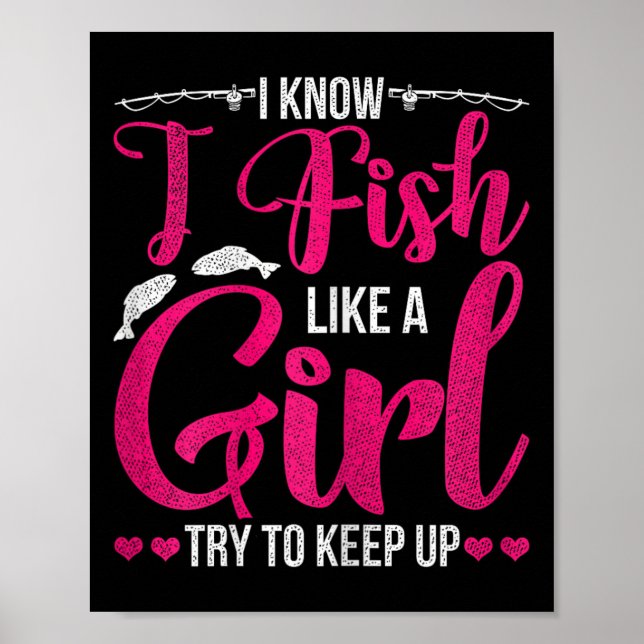 Shirt für Mädchen Fisch B Fischerei Poster (Vorne)