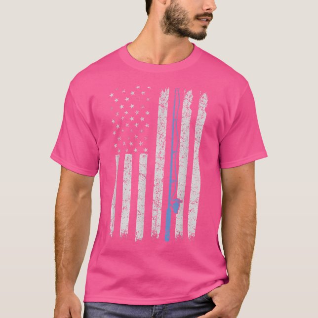 Shirt für Männer Junge Fischen American Fla (Vorderseite)