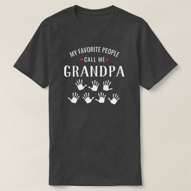 Shirt für Opa oder Oma 7 Großkinder Handprint (Design vorne)