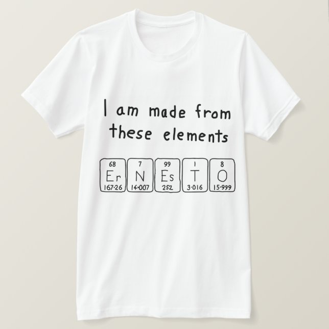 Shirt für periodische Tabellennamen (Design vorne)