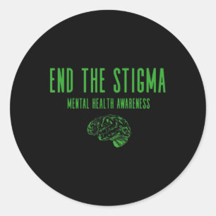 Shirt für psychische Gesundheit - Grünes Ende der  Runder Aufkleber