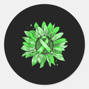 Shirt für psychische Gesundheit Sonnenblumen Grüne Runder Aufkleber