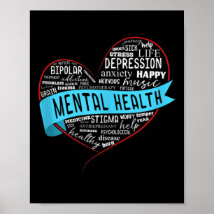Shirt für psychische Gesundheit von Frauen und Män Poster