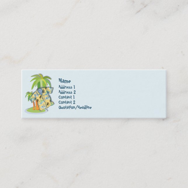 Shirt-Gewohnheits-Visitenkarte KRW hawaiische Mini Visitenkarte (Vorderseite)