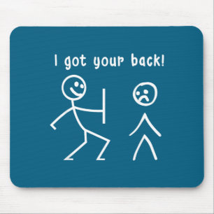 Shirt hat Rückseite Stickfigur Wortspiel Mousepad